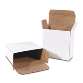 1 1/2 x 1 1/2 x 3&quot; White Reverse Tuck Folding Carton
