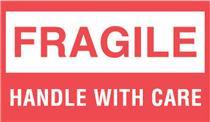 #DL1070 3 x 5&quot; &quot;Fragile Handle with Care Label&quot; 500/pk