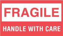 #DL1070 3 x 5&quot; &quot;Fragile Handle
with Care Label&quot; 500/pk