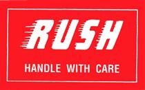 #DL1200 3 x 5&quot; Rush Handle with Care Label