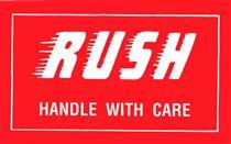 #DL1200 3 x 5&quot; Rush Handle
with Care Label