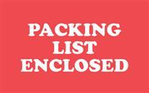 #DL1110 2 x 3&quot; &quot;PACKING LIST ENCLOSED&quot; Label