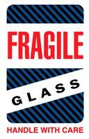 #DL1570 4 x 6&quot; Fragile Glass Handle with Care (Black/Blue