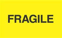 #DL2422 3 x 5&quot; Fragile &quot;Flourescent Yelow&quot; Label