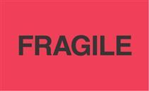 #DL2423 3 x 5&quot; Fragile &quot;Flourescent Red&quot; Label