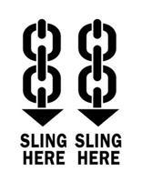 #DL4280 3 x 4&quot; Sling Here (Chains/Arrows) Label