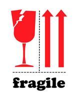 #DL4320 3 x 4&quot; Fragile (Broken Glass/Arrows) Label