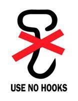 #DL4360 3 x 4&quot; Use No Hooks (Hooks/Red &quot;X&quot;) Label