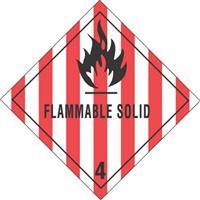 #DL5130 4 x 4&quot; Flammable Solid - Hazard Class 4 Label