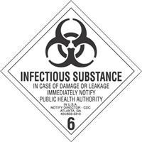 #DL5190 4 x 4&quot; Infectous Substance - Hazard Class 6