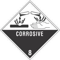 #DL5240 4 x 4&quot; Corrosive - Hazard Class 8 Label
