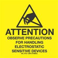 #DL9082 2 x 2 &quot; Attention
Observe Precautions for
Handling Label