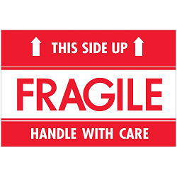 2x3 Fragile- This Side Up- 
Handle With Care label 500/rl