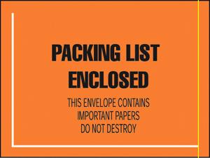 4 1/2 x 6&quot; Military Spec.
Packing List Envelope
(1000/Case)