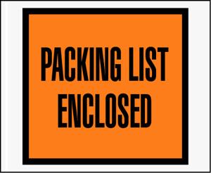 4 1/2 x 5 1/2&quot; Full Face Packing List Envelope