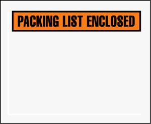 4 1/2 x 5 1/2&quot; Panel Face, Packing List Envelope, 1000/cs