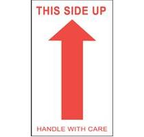 #DL1050 3 x 5&quot; This Side Up
Handle with Care (Arrow) Label