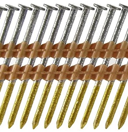 20-22 Degree Collated Nails, 
Bright Coated,  .120 x 3&quot;
4,000/cs