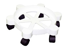 5-6 Gallon Steel or Plastic  Dolly. White 75/lbs Cap.