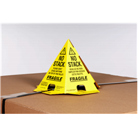 No Stack Pallet Cones 8 x 8 x 10 Yellow/Black Tri-Lingual :