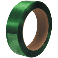 5/8&quot; X 2200&#39; 16X3&quot; CORE .025 
900# green POLYESTER STRAPPING 
- SMOOTH 2 coils/case