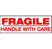 2&quot; x 110 yds. 2.0 Mil Fragile Handle With Care Pre-Printed