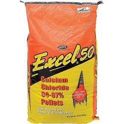 Excel 50 Ice Melter, Calcium 
Chloride Pellets, 50#/Bag
50/Bags/Pallet