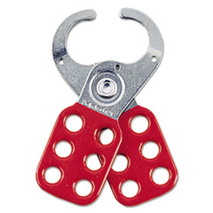 Steel Lockout Hasp, Steel/vinyl, 2 3/8&quot;, Red