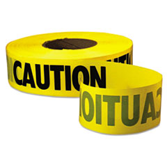 Caution Barricade Tape, &quot;caution&quot; Text, 3&quot; X 1,000 Ft,