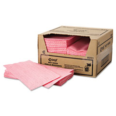 Wet Wipes, 11 1/2 X 24, White/pink, 200/carton