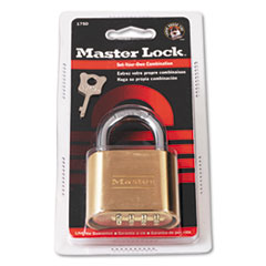 Resettable Combination Padlock, 2&quot; Wide, Brass