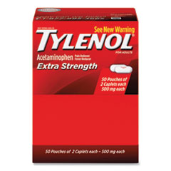 Extra Strength Caplets, Two-Pack, 50 Packs/box