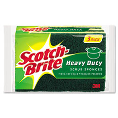 Heavy-Duty Scrub Sponge, 4.5 X
2.7, 0.6&quot; Thick, Yellow/green,
3/pack