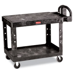Flat Shelf Utility Cart,
Two-Shelf, 25.25w X 44d X
38.13h, Black