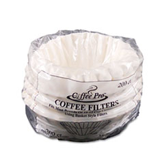 Basket Filters For Drip
Coffeemakers, 10 To 12 Cup
Size, White, 200/pack