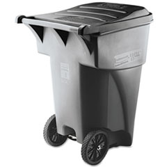 Brute Rollout Heavy-Duty Waste
Container, Square,
Polyethylene, 95 Gal, Gray
