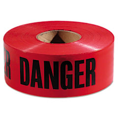 Danger Barricade Tape, 3&quot; X 1,000 Ft, Red/black, 8