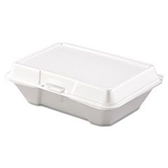 Foam Hinged Lid Containers, 1-Compartment, 6.4 X 9.3 X