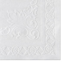 Classic Embossed Straight Edge Placemats, 10 X 14, White,