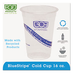 Bluestripe 25% Recycled Content Cold Cups, 16 Oz,
