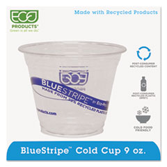 Bluestripe 25% Recycled Content Cold Cups, 9 Oz,