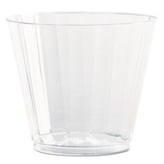 Classic Crystal Plastic Tumblers, 9 Oz, Clear, Fluted,