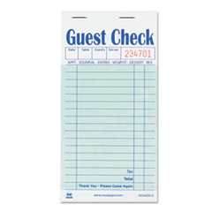 Guest Check Book, Two-Part
Carbon, 3.5 X 6.7, 1/page,
50/book, 50 Books/carton