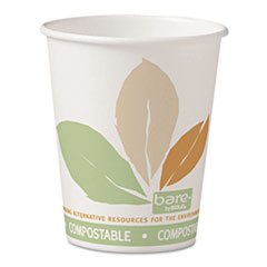 Bare By Solo Eco-Forward Pla Paper Hot Cups, 10 Oz, Leaf