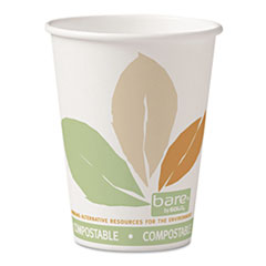 Bare By Solo Eco-Forward Pla Paper Hot Cups, 12 Oz, Leaf