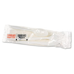 Cutlery Kit, Plastic
Fork/spoon/knife/salt/polyprop
ylene/napkin, White,
250/carton