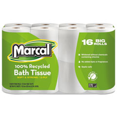 100% Recycled Two-Ply Bath Tissue, Septic Safe, 2-Ply,