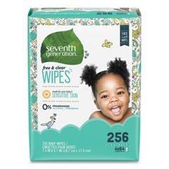 Free And Clear Baby Wipes,
Refill, Unscented, White,
256/pack, 3 Packs/carton