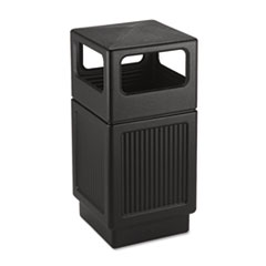 Canmeleon Side-Open
Receptacle, Square,
Polyethylene, 38 Gal, Textured
Black