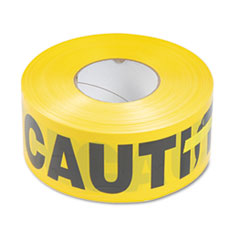 Caution Barricade Safety Tape, 3&quot; X 1,000 Ft, Black/yellow
